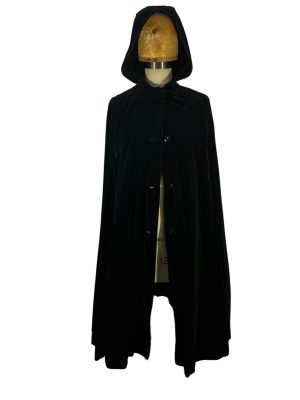 Black Velvet Hooded Cape -Rental