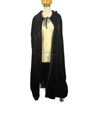 Black Velvet Cape with Collar and  Front Tie -Rental