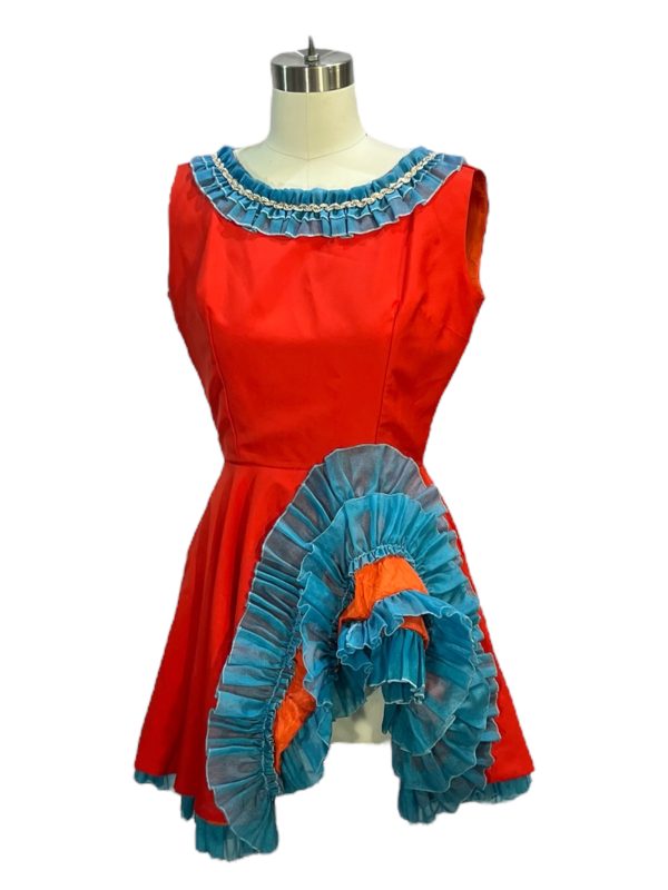 tequila sunrise dress Premium Flight Color:BOYSENBERRY (cotton) one-size-in-stock A-Line Knee Length Chiffon