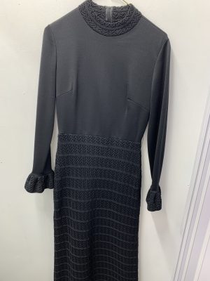 Black Long Sleeve Dress w/Crochet Skirt