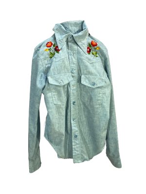 Blue Cowboy 70's Shirt -Rental