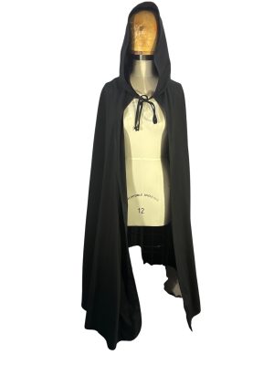 Black Poly Tie-front Cape -Rental