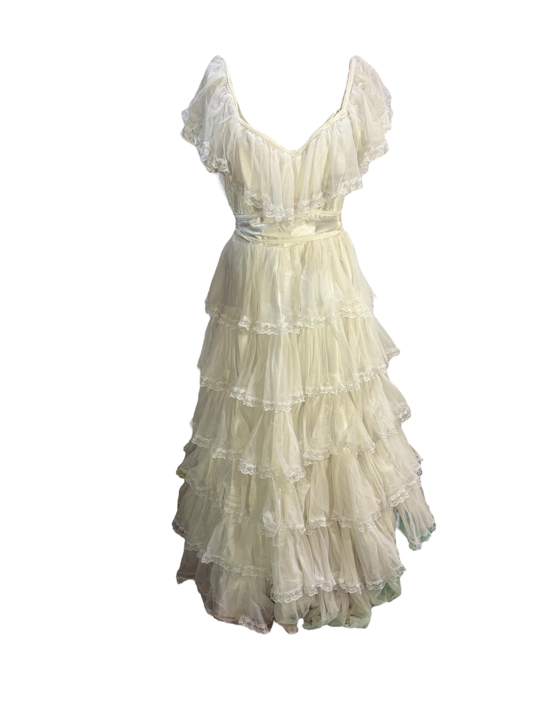 White Frilly Southern Belle -Rental