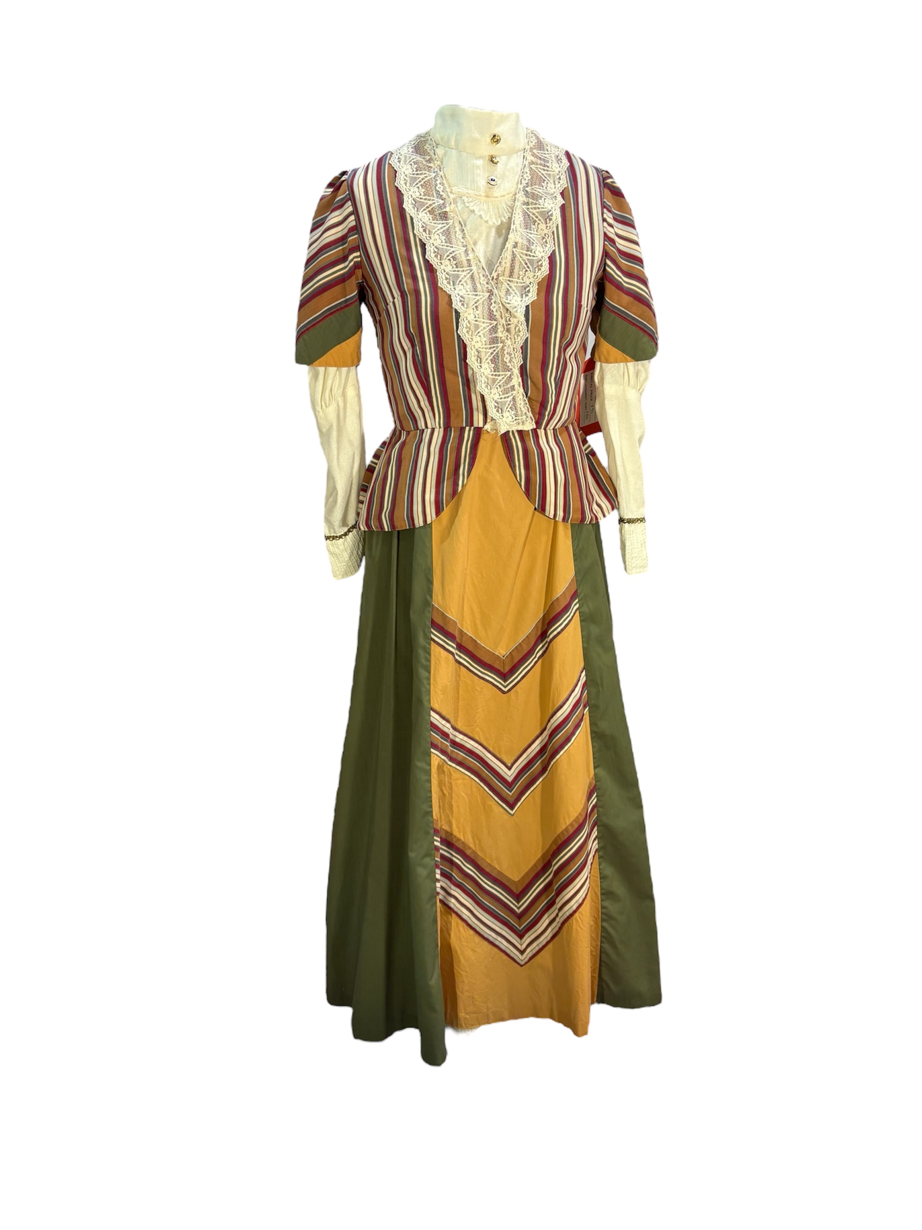 Cream/Green/Red Striped Suit -Rental