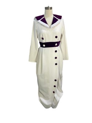 Rose's White Pinstripe Dress -Rental