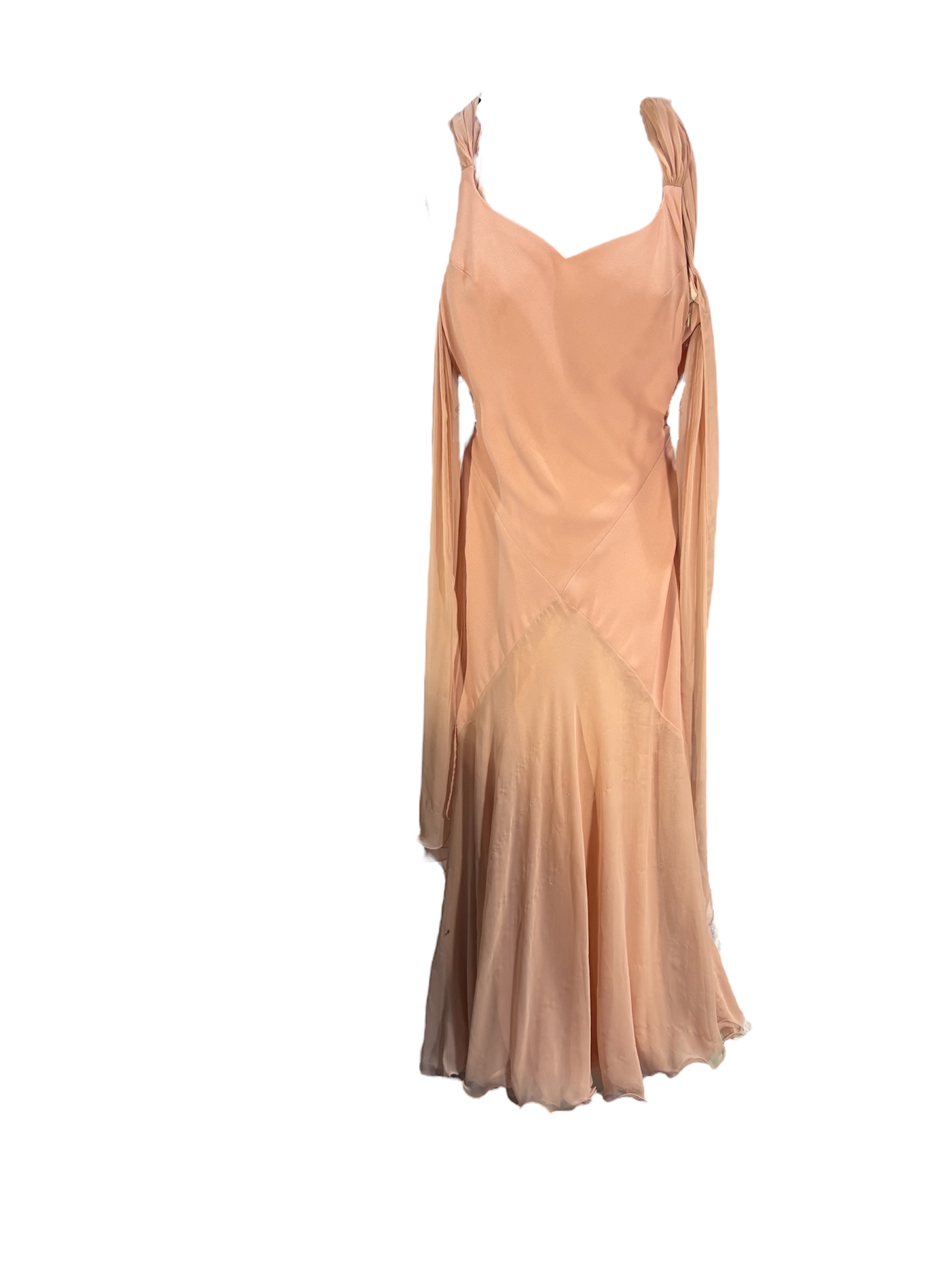 Peach Chiffon Gown -Rental