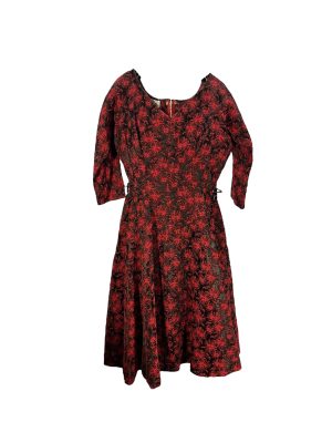 Red & Black Floral Dress -Rental