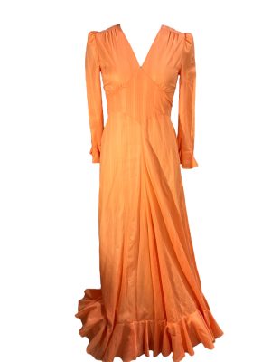 Peach Long Sleeve Cotton Dress -Rental