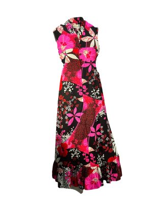 Black Dress with Pink and Red Flowers -Rental