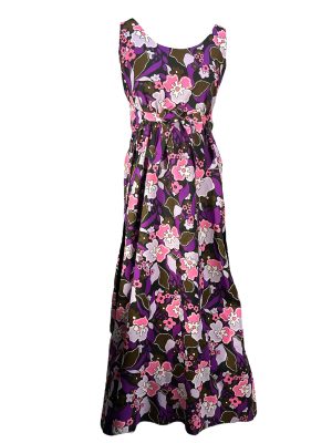 Purple Flower Tie Dress -Rental