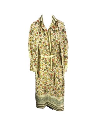 Beige Floral & Striped Dress -Rental