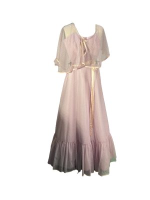 Purple Polka Dot Dress with Capelet -Rental