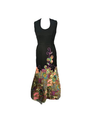 Black Dress with Psychedelic Skirt -Rental