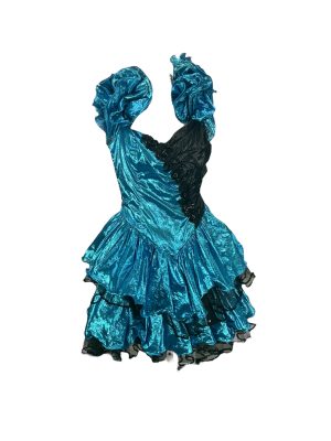 Blue & Black Lame Dress -Rental