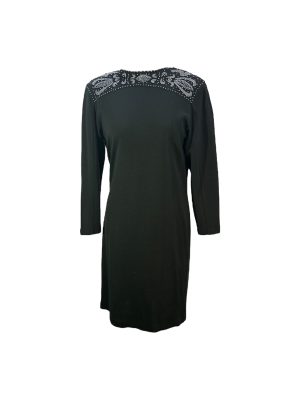 Black Long Sleeve Dress with Silver Beading -Rental