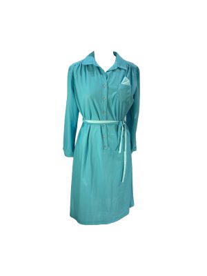 Short Blue Button Up Dress -Rental