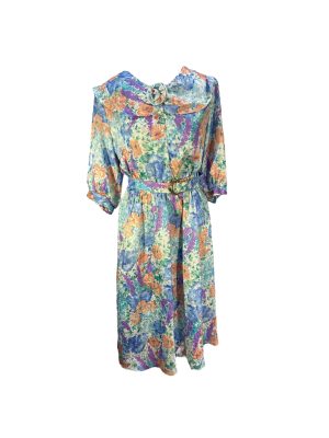 Totally 80's Floral Bib Dress -Rental