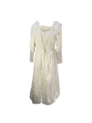 White Lacy V-Neck Dress -Rental