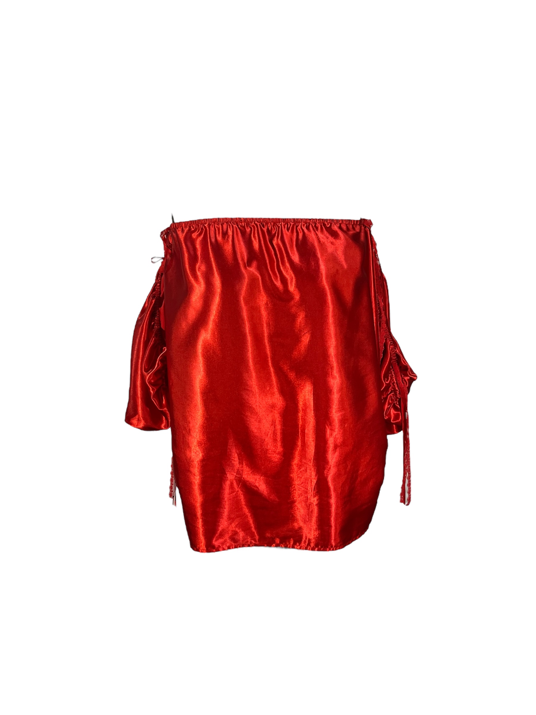 Red Satin Blouse -Rental