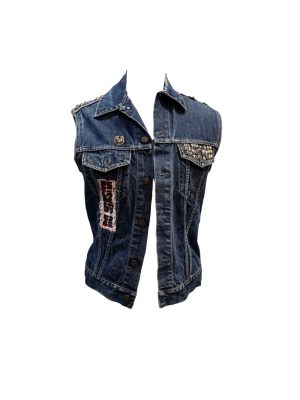Eddie Patched + Studded Jean Vest -Rental