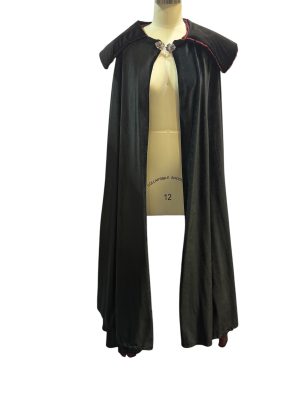 Black & Crimson Collared Cape -Rental