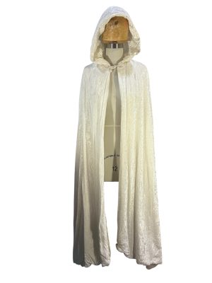 White Crushed  Velvet Cape -Rental