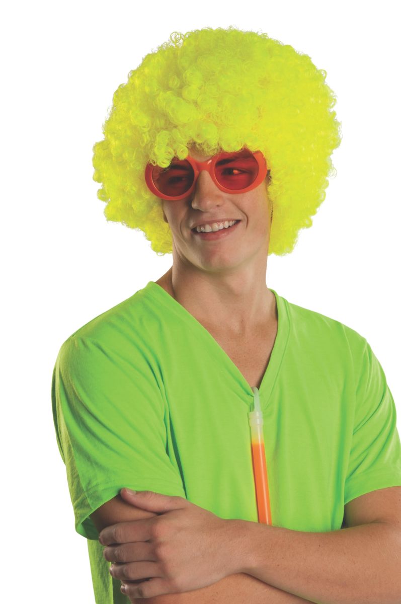 Neon Afro Wig- Yellow (Bin:121)