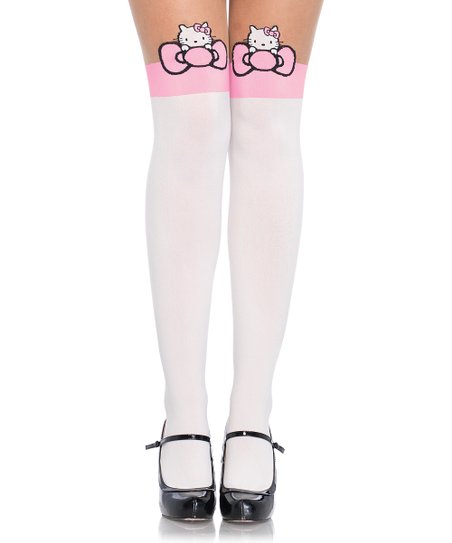 Sanrio Hello Kitty Fashion Sheer Tights Faces with Red Bow