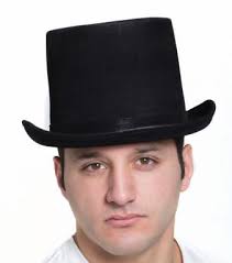Black Leather Like Top Hat (Bin:126)