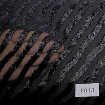F043 Black Velvet Stripes