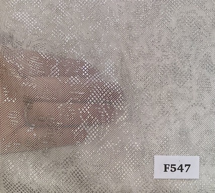 F547 White Silver Floral Illusion