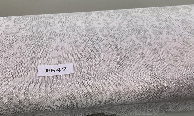 F547 White Silver Floral Illusion