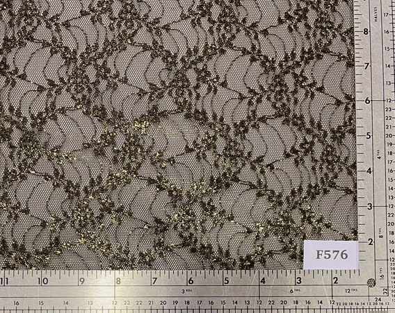 F576 Gold Leaf Black Lace