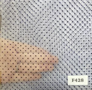 F428 Fine Black Polka Organza