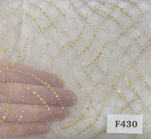 F430 Gold Dot Swish Organza