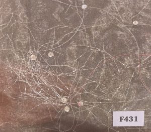 F431 Grey Pink Threads Organza