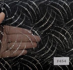 F454 Silver Dot Swish Organza