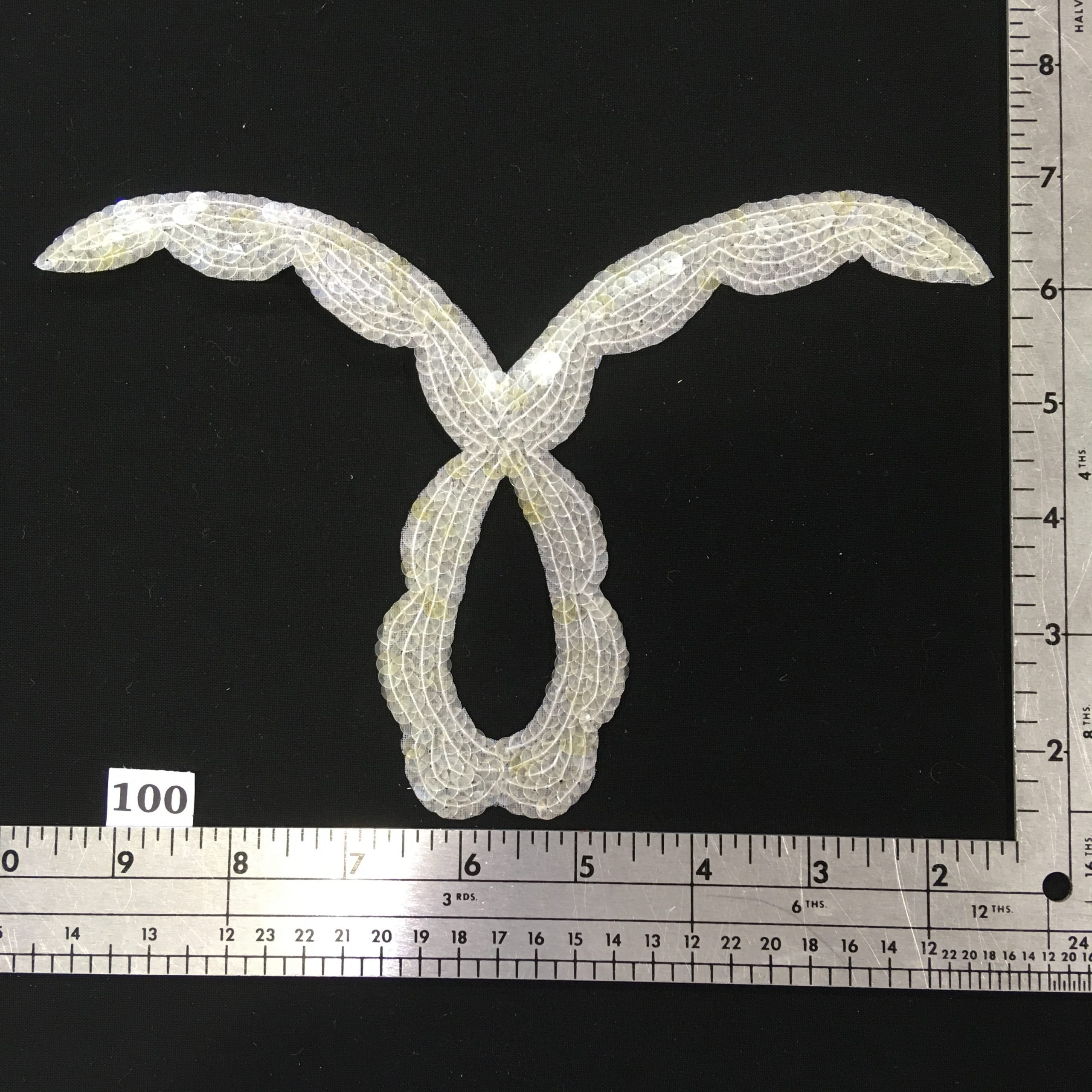 White Sequin Loop Applique
