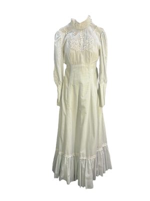 White Dress with Blue Polka Dots -Rental