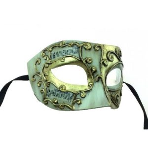 Gold Music Note Venetian Mask