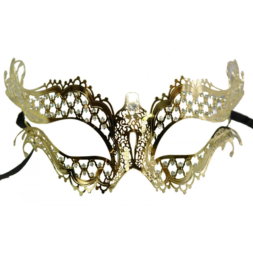 Gold Princess Metal Filigree Mask