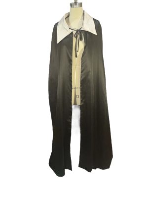 Black & White Satin Cape with Collar -Rental