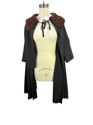 Black Inverness Cape with Brown Fur Collar -Rental