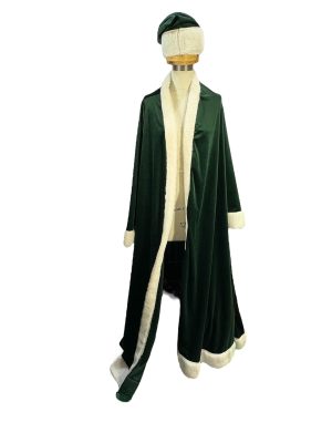 Green Velvet Robe with Matching Hat -Rental