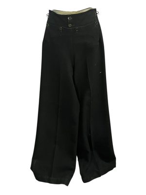 Black Wool Sailor Pants -Rental