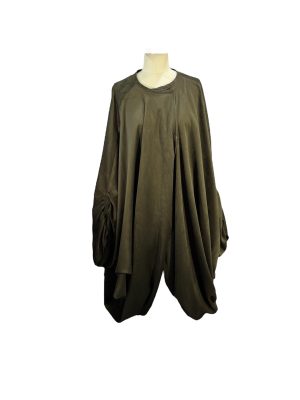 Green Suede  Rouched Robe -Rental