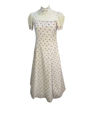 White Dress with Purple Flowers -Rental