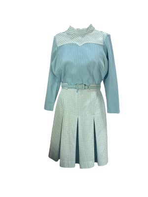 Blue Hound's Tooth Dress -Rental