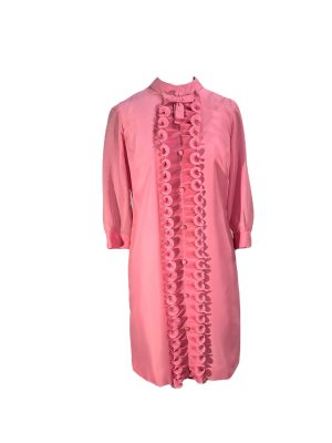 Pink Ruffle Shift Dress -Rental