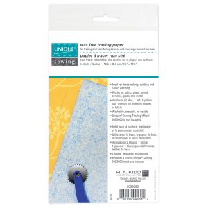 UNIQUE SEWING Tracing Paper Assorted Colours - 16.5 x 49.5cm - 5 sheets
